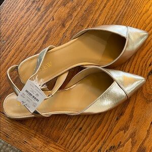 J. Crew Shimmering Gold Pointed flats